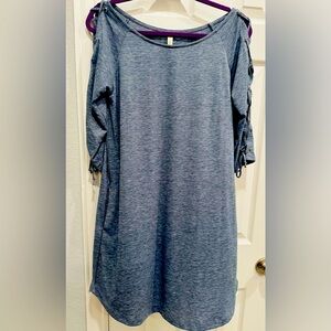 WISHLIST, Blue, lace up sleeves, dress, Medium